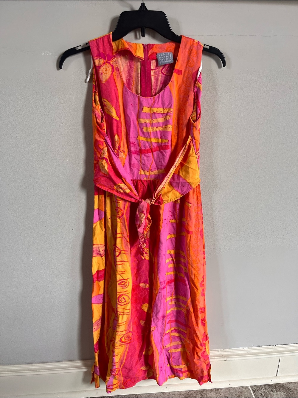 VTG Rabbit Rabbit Rabbit Designs Dress Sleeveless Abstract Tank Tropical SZ 4 P